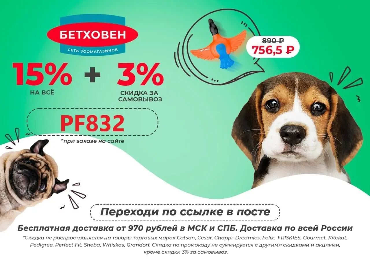 Скидка - 15% на все по промокоду